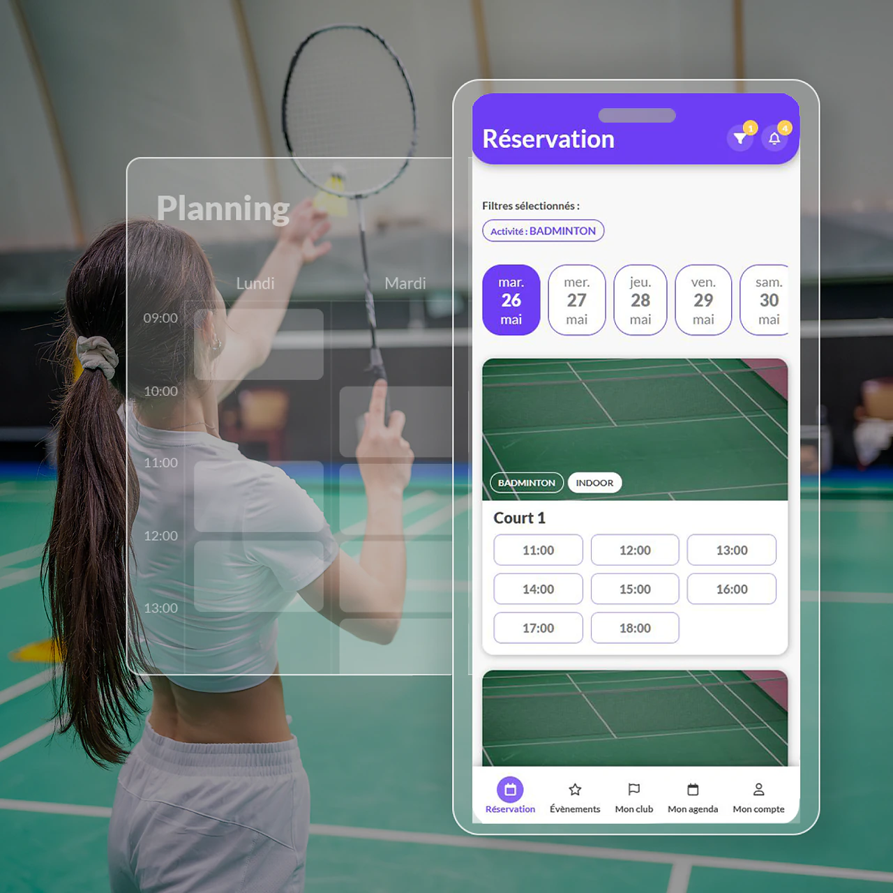 Club de badminton Premium équipé Gestion Sports