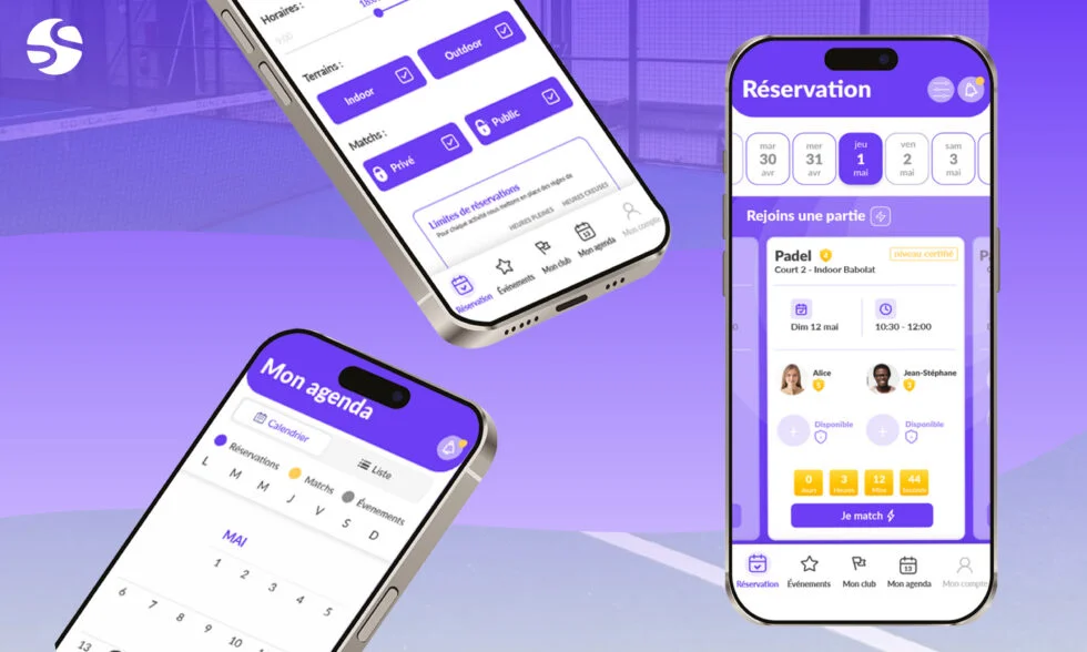 Application club de padel — fonctionnalité communauté et matchs publics