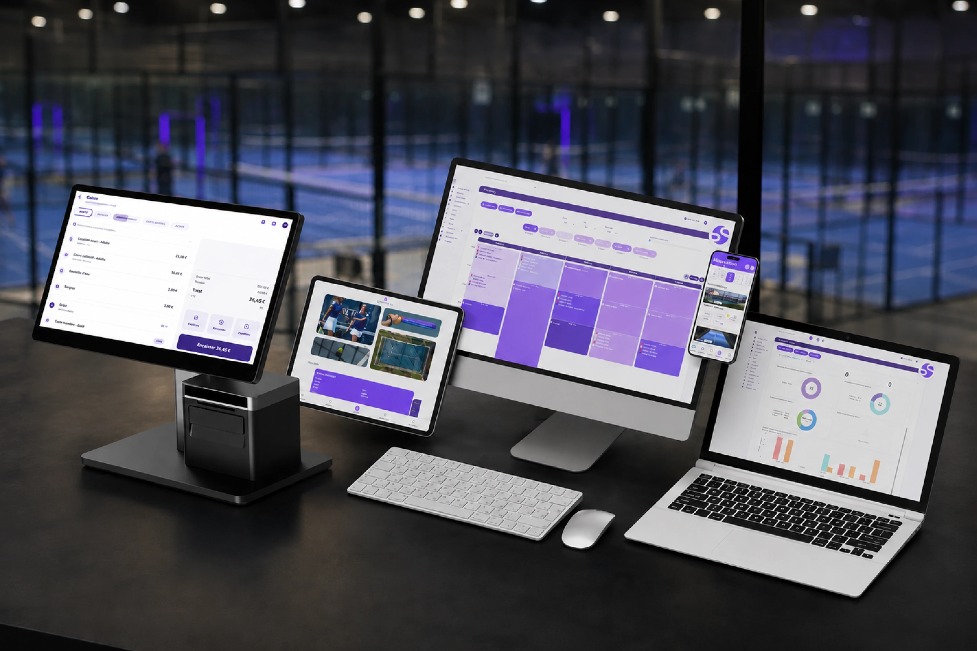 Interface Gestion Sports — tableau de bord dirigeant de club